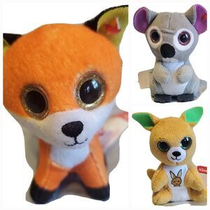 Ty Plush Mc Donald's Stuffed Toys Glitter Eyes Slick, Kipper, Kookoo Happy Meal